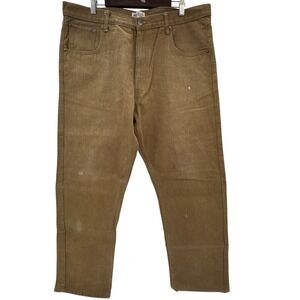 Members Property Mens Brown Duck Canvas Jeans 40x34 Straight Leg Workwear